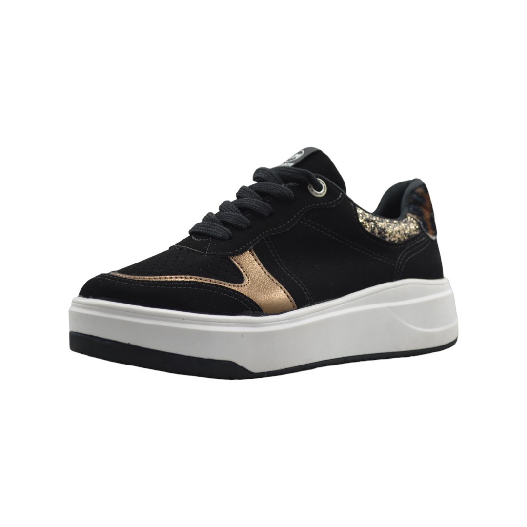 Articulo 1996<br>ZAPATILLA URBANA – VIA MARTE – 36/40<br>Color 01247 NEGRO / BRONCE <br> <span class='titulo_secundario' style='background-color:white;color:black;margin-top:7px; margin-bottom:0px;font-size:20px;'>Precio del Par</span>