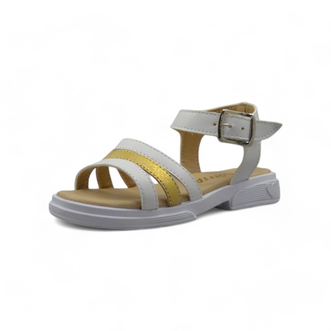  Articulo 2353<br>SANDALIA NENA – CONTAR – 21/26<br>Color 01327 BLANCO/ORO <br> <span class='titulo_secundario' style='background-color:white;color:black;margin-top:7px; margin-bottom:0px;font-size:20px;'>Precio del Par</span>