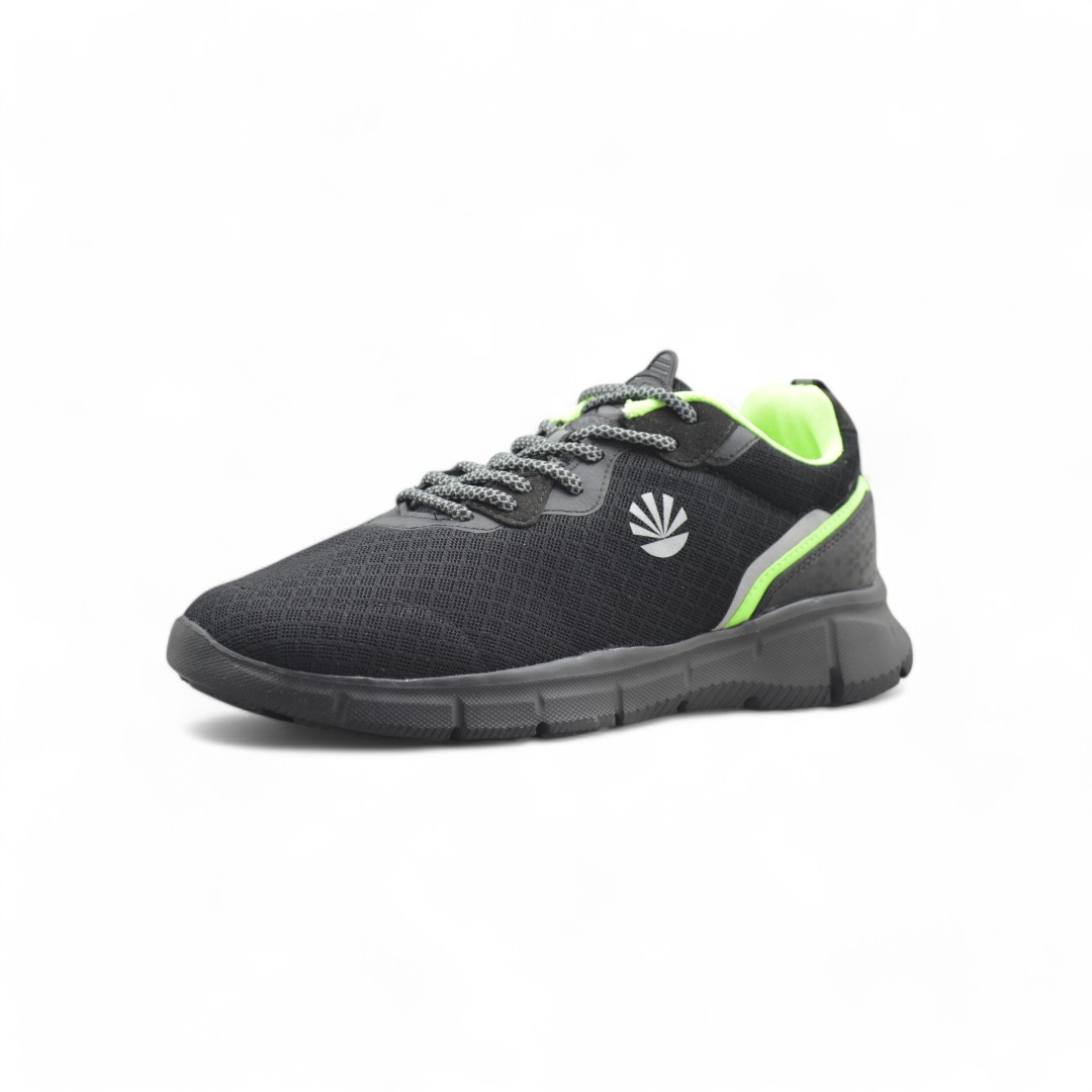 Articulo 1842<br>ZAPATILLA DEPORTIVA – KIOSHI – 39/45 <br>Color 01126 NEGRO / VERDE FLUOR <br> <span class='titulo_secundario' style='background-color:white;color:black;margin-top:7px; margin-bottom:0px;font-size:20px;'>Precio del Par</span>