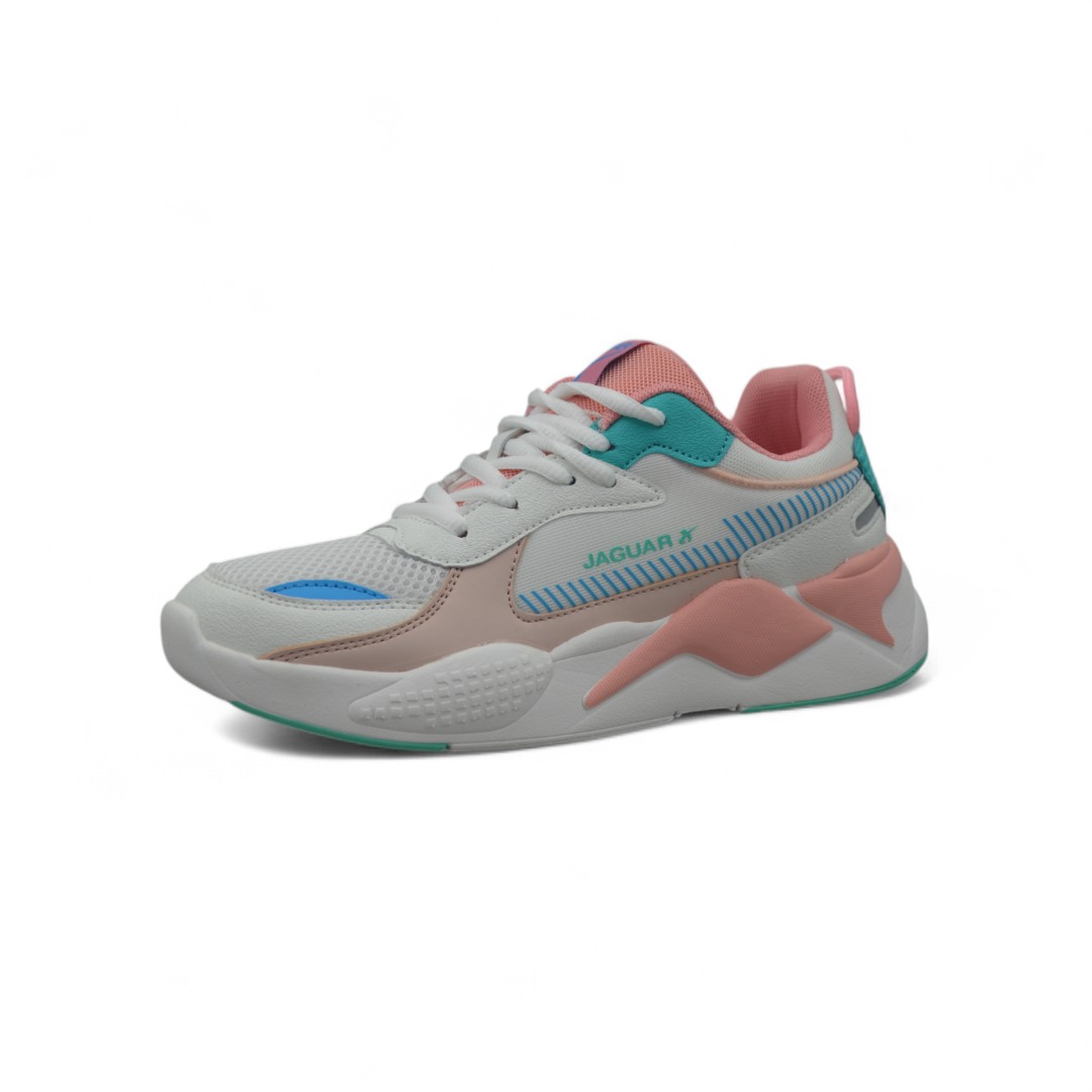 Articulo 2313<br>ZAPATILLA DEPORTIVA – JAGUAR – 35/40<br>Color 306 BLANCO/ROSA <br> <span class='titulo_secundario' style='background-color:white;color:black;margin-top:7px; margin-bottom:0px;font-size:20px;'>Precio del Par</span>