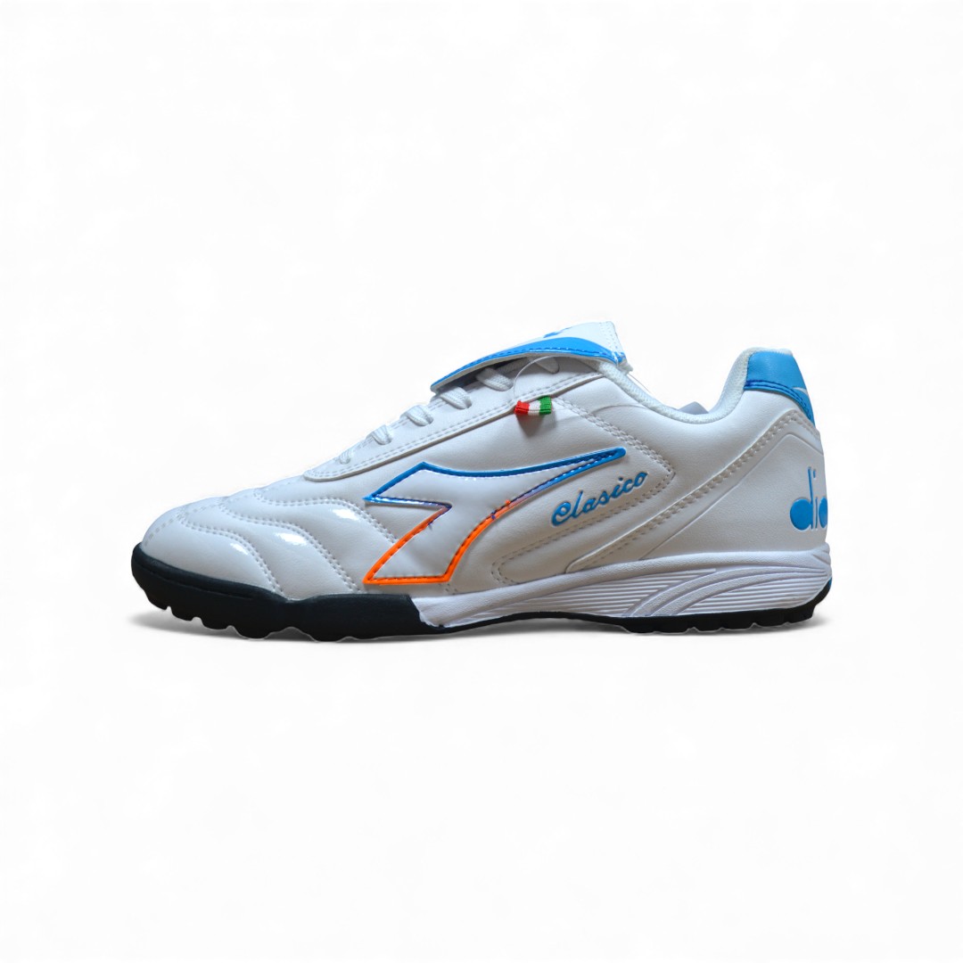  Articulo 57<br>BOTIN F5 – DIADORA – 36/45 <br>Color 00365 BLANCO/AZUL/NARANJA <br> <span class='titulo_secundario' style='background-color:white;color:black;margin-top:7px; margin-bottom:0px;font-size:20px;'>Precio del Par</span>