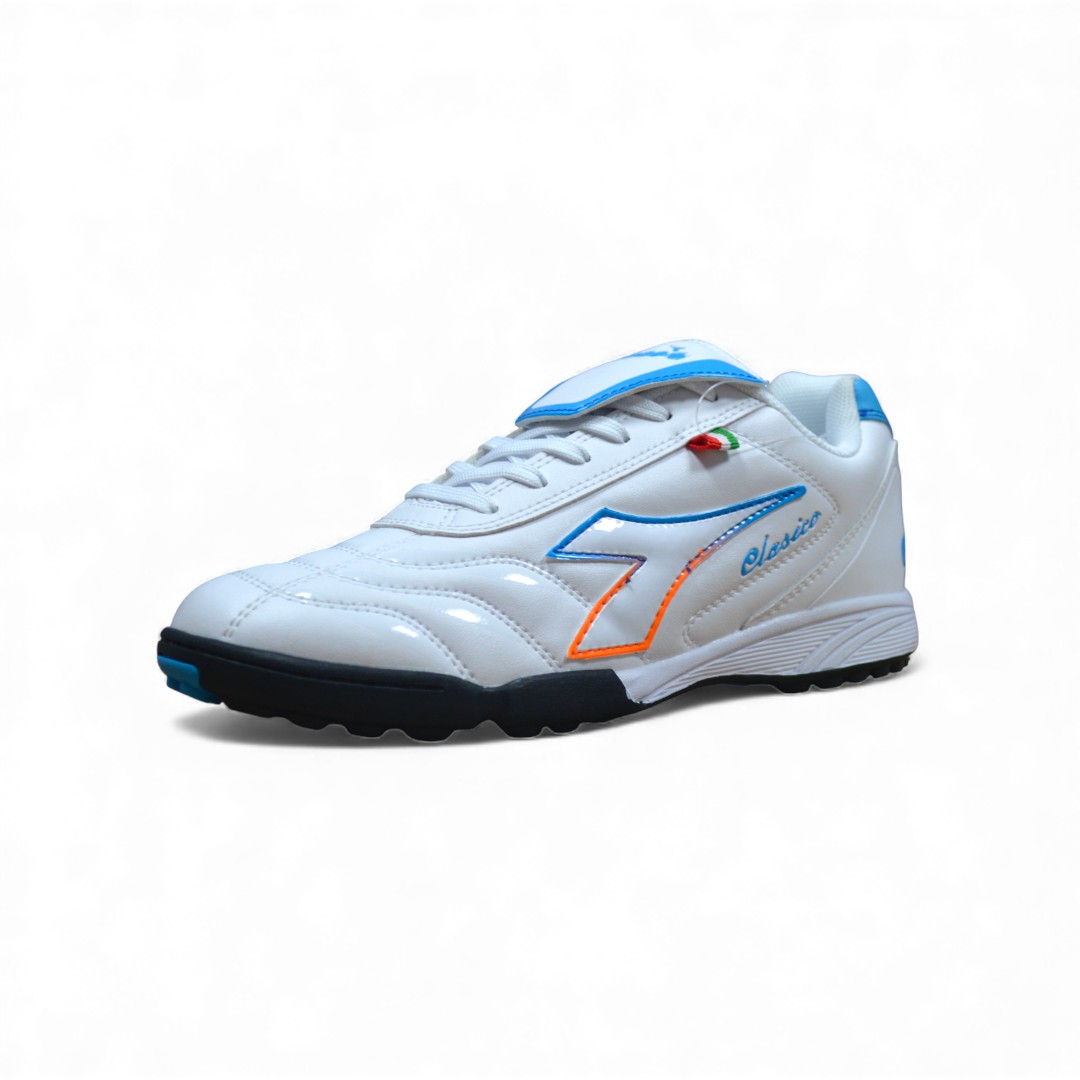  Articulo 57<br>BOTIN F5 – DIADORA – 36/45 <br>Color 00365 BLANCO/AZUL/NARANJA <br> <span class='titulo_secundario' style='background-color:white;color:black;margin-top:7px; margin-bottom:0px;font-size:20px;'>Precio del Par</span>