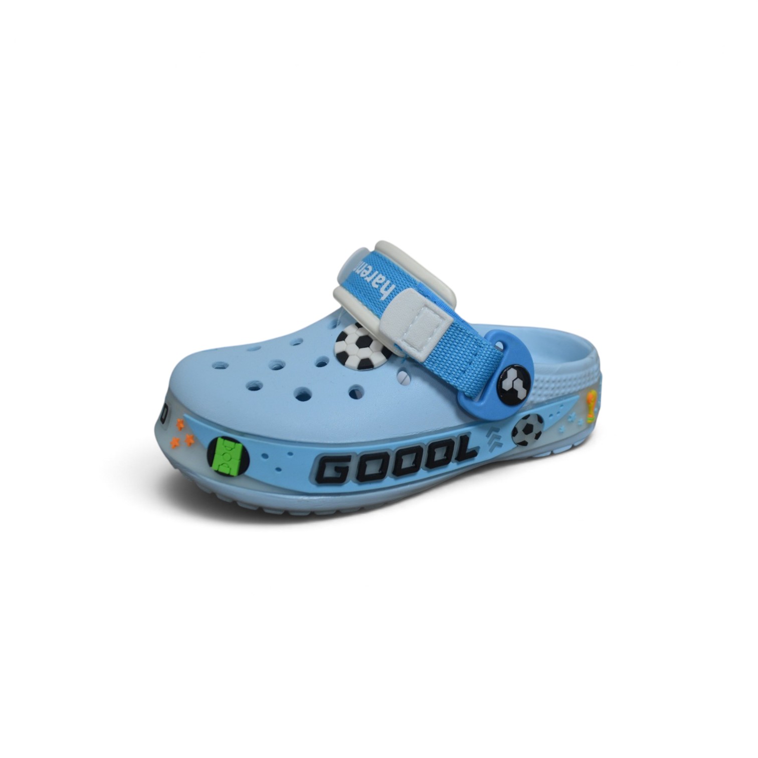 Articulo 2683<br>CROCS CON ABROJO 25/34 – 208 ABROJO<br>Color 814 CELESTE <br> <span class='titulo_secundario' style='background-color:white;color:black;margin-top:7px; margin-bottom:0px;font-size:20px;'>Precio del Par</span>