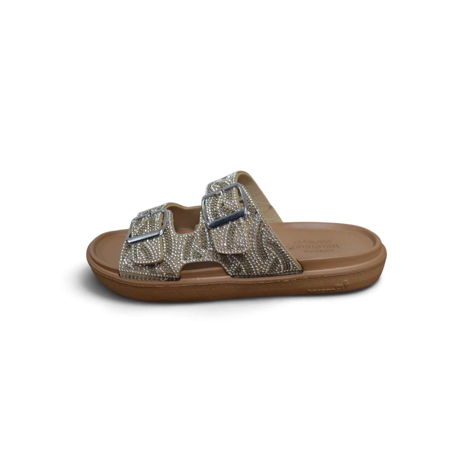 Articulo 2896<br>SANDALIA DAMA – 35/40 – HARENA<br>Color 99001 BAMBÚ/BRILLOS <br> <span class='titulo_secundario' style='background-color:white;color:black;margin-top:7px; margin-bottom:0px;font-size:20px;'>Precio del Par</span>