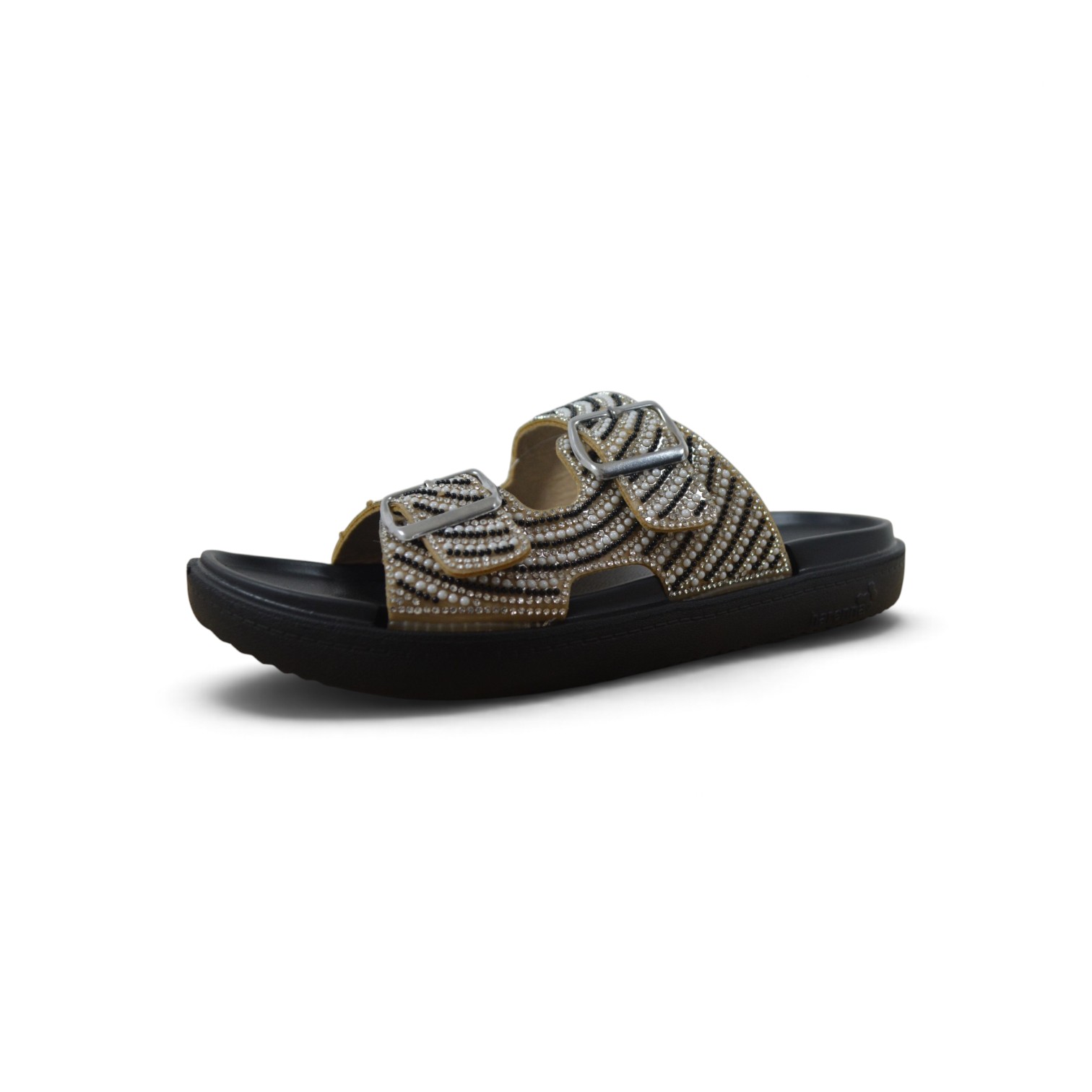 Articulo 2896<br>SANDALIA DAMA – 35/40 – HARENA<br>Color 80001 NEGRO/PERLA <br> <span class='titulo_secundario' style='background-color:white;color:black;margin-top:7px; margin-bottom:0px;font-size:20px;'>Precio del Par</span>